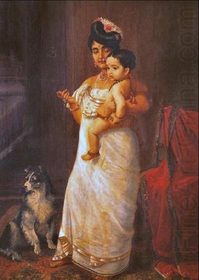 Raja Ravi Varma There Comes Papa china oil painting image